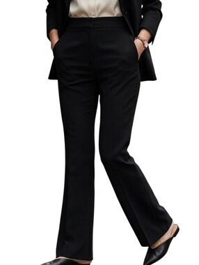 Wynne Layers Flare Jersey Knit Pant High Rise Pockets Stretch Pull On Black M